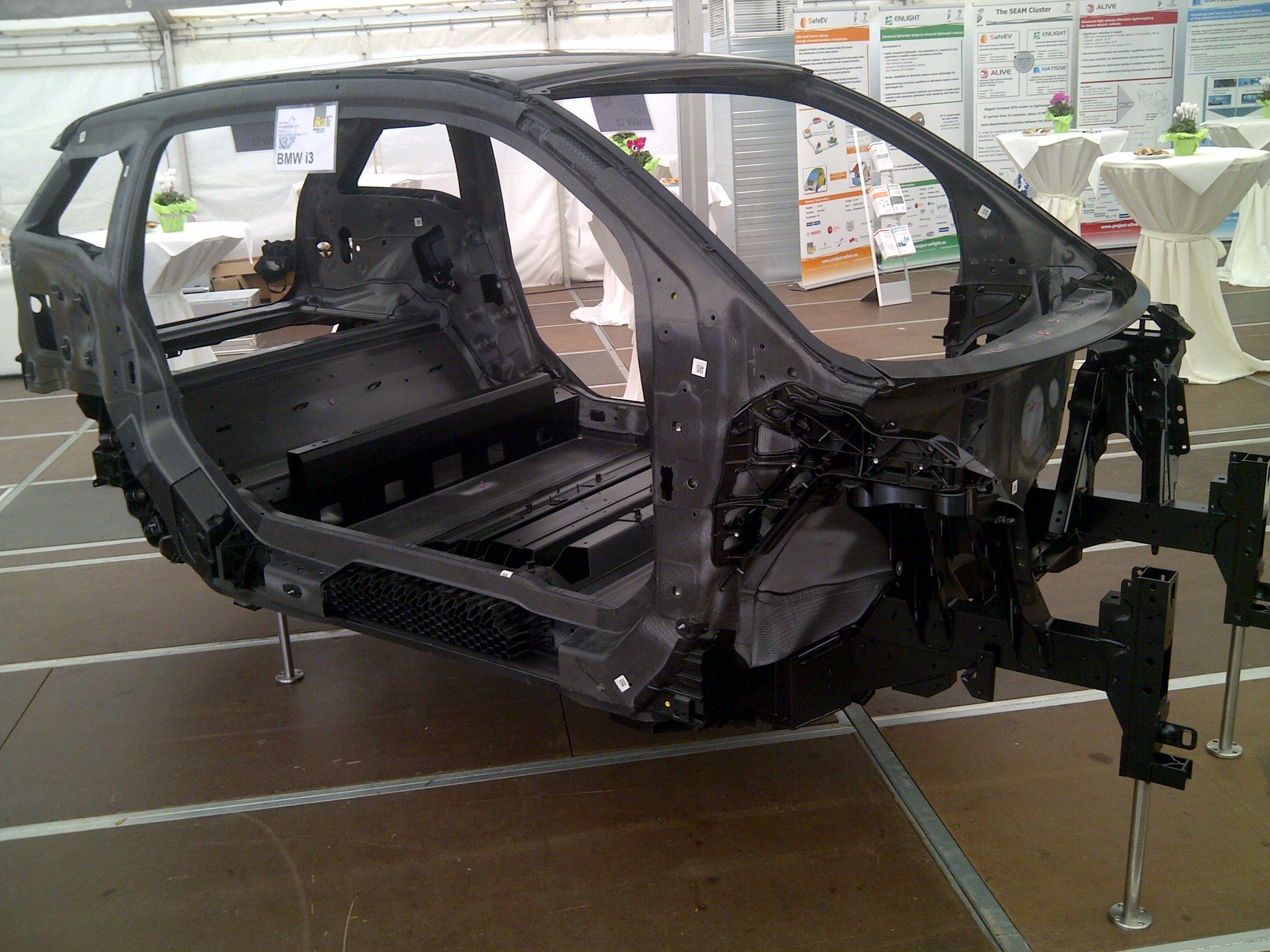 The full CFRP body of the BMW i3 at ABED 2013 (Photo © Bax & Willems)